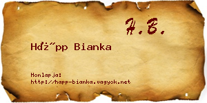 Hápp Bianka névjegykártya